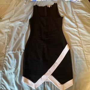 Black & White Asymmetrical Bodycon Dress